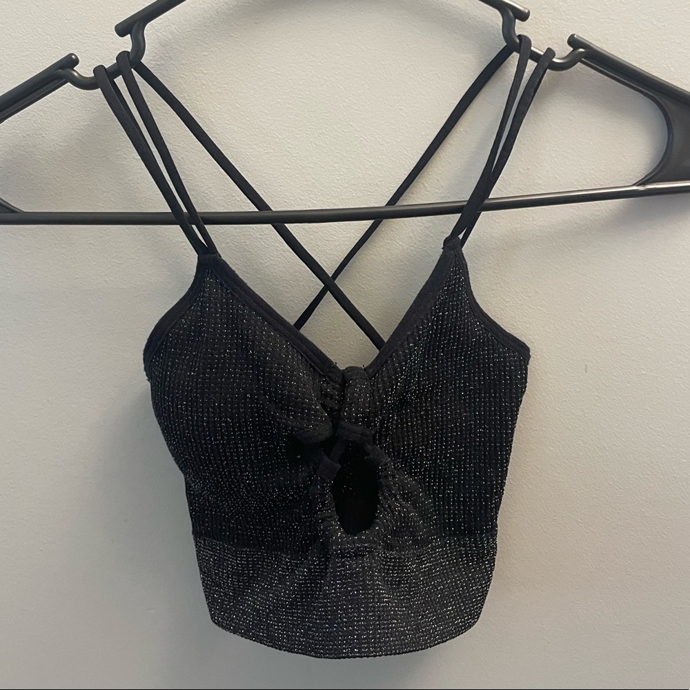 black sparkly sports bra w/ padding